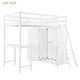 preview thumbnail 9 of 27, Multi-Functional Twin Size Loft Bed with Wardrobe and Desk, Sturdy Construction & Safety Guaranteed, Maximized Space, White