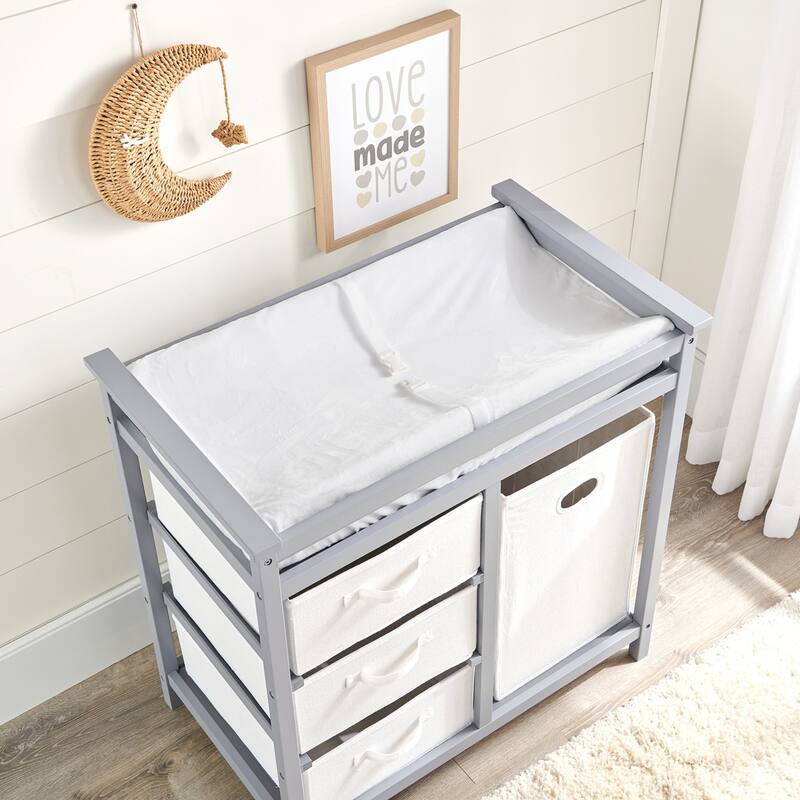 Badger Basket Contoured Changing Pad with Removable Cover - 32" x 16" x 4.5"