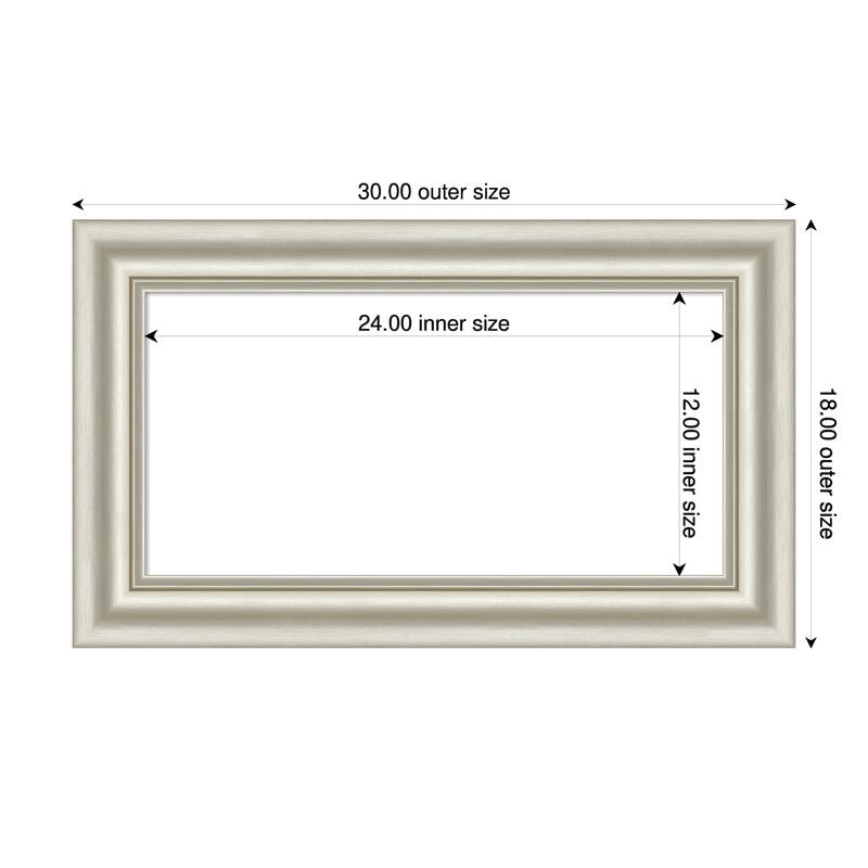 Sophia Framed Dry Erase Magnetic Board - 30 x 18 in - Sophia Silver