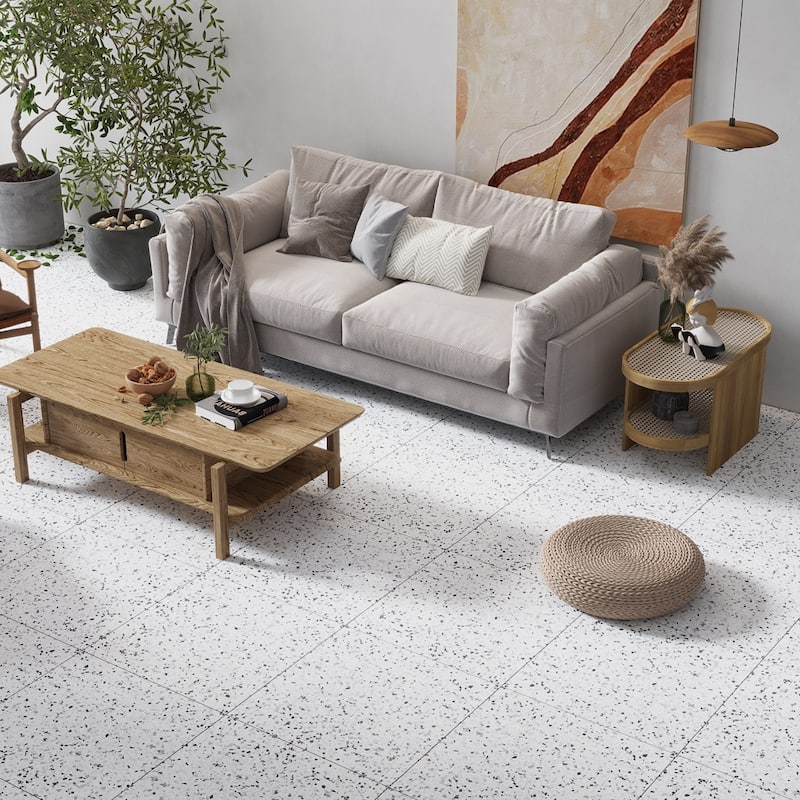 Apollo tile 24" x 24" Terra Mia Matte Bright White Porcelain Tile (15.93 sq ft/case) - 4 Pack