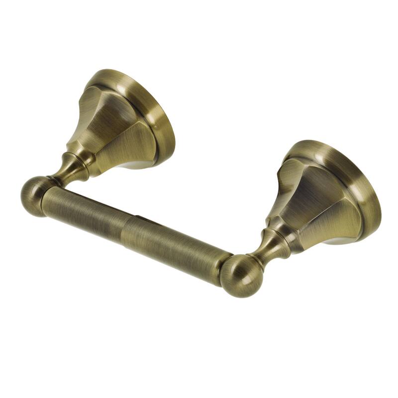 Metropolitan Toilet Paper Holder in Brushed Nickel - Antique Brass