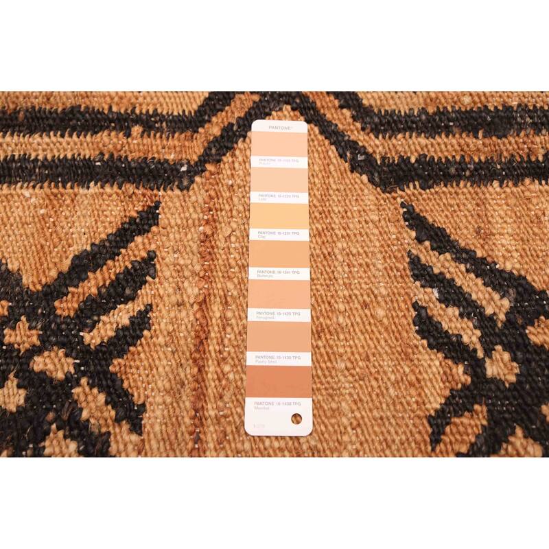 ECARPETGALLERY Flat-Weave Palas Denizli Light Brown Jute Kilim - 4'3 x 5'11