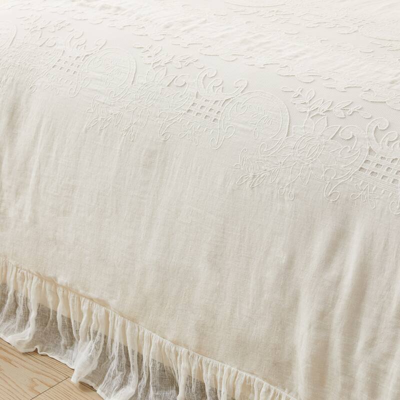 The Gray Barn Spring Field Linen Duvet Set - 4 Color (White, Grey, Pink, Ivory)