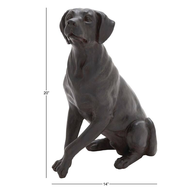 Brown Polystone Dog Decorative Sculpture