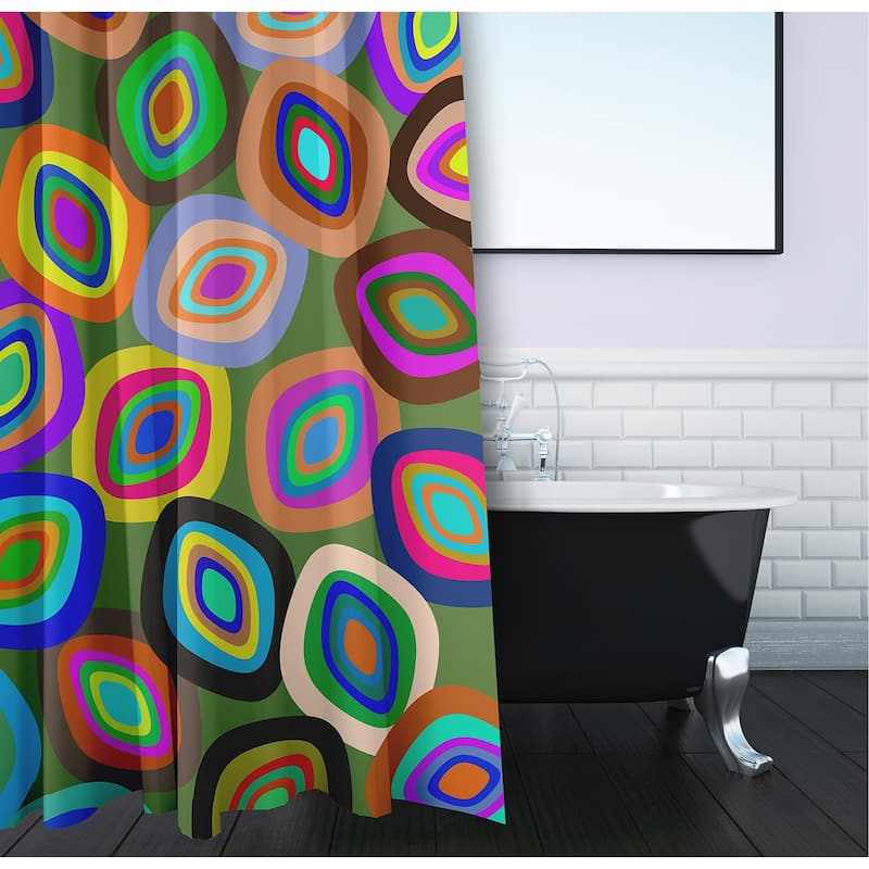 Modern Leaf Pile Shower Curtain