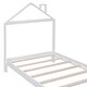 preview thumbnail 5 of 6, Twin Size Wood Platform Bed with House-Shaped Headboard, Footboard Bench, and Wooden Support