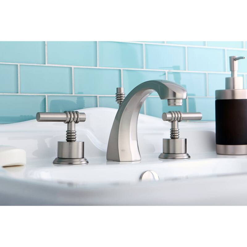 Kingston Brass Milano Widespread Bathroom Faucet with Pop-Up Drain