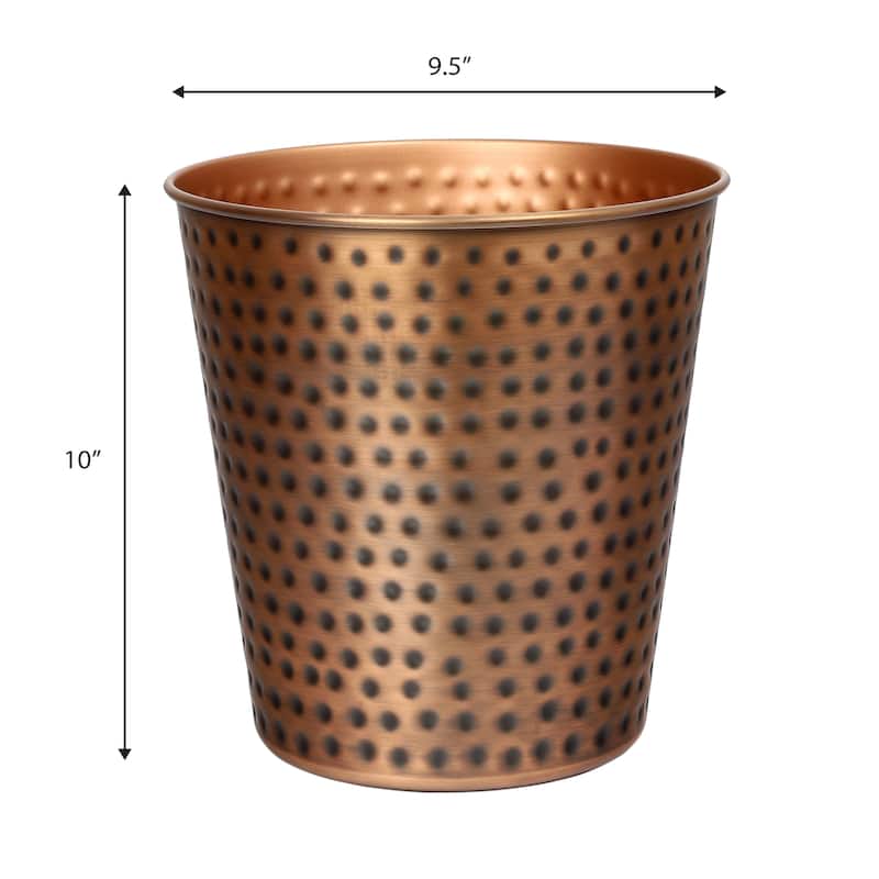 happimess Axel Modern Minimalist Hammered Steel 2-Gallon Wastebasket