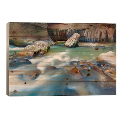 Leviathan Rising, Virgin River, Zion National Park, Utah Print On Wood by Jim Nilsen - Multi-Color