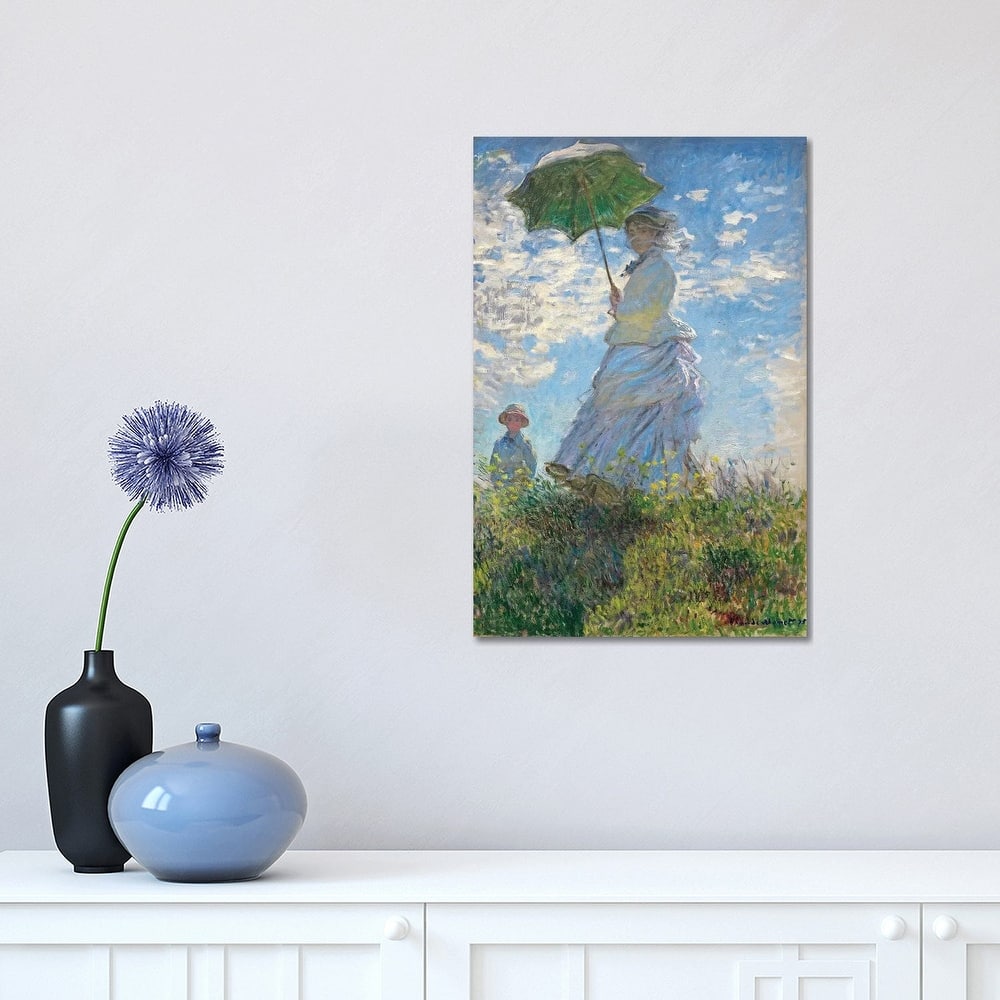 iCanvas "Woman with a Parasol - Madame Monet and Her Son, 1875 " by Claude Monet Canvas Print