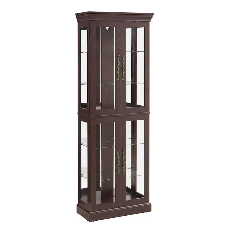 Lighted Glass Curio Display Cabinet,Display Cabinet,Glass Storage Cabinet Glass Wine cabinet Wood Frame Toy Display