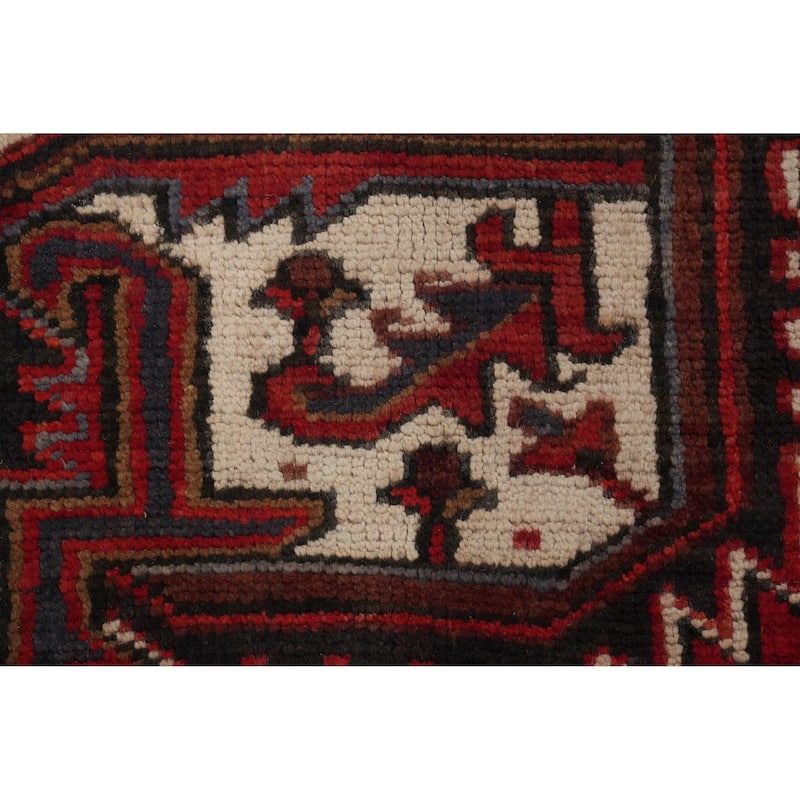 Hand Knotted Oriental 100% Wool Carpet Traditional Medallion Red Heriz Area Rug - 11' 4'' X 7' 9''