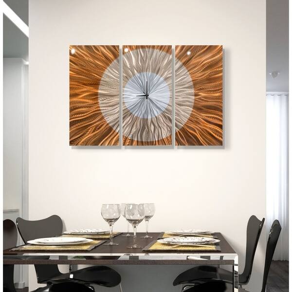 Shop Statements2000 Metal Wall Clock Art Panels Abstract Copper