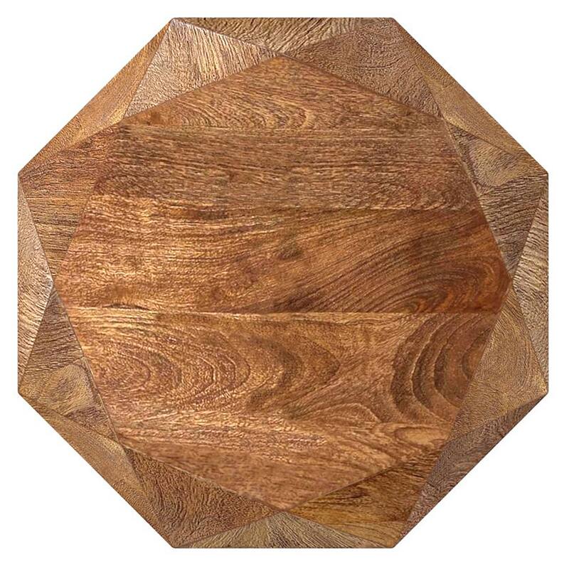 Jacinto Octagonal Solid Mango Wood Side Table