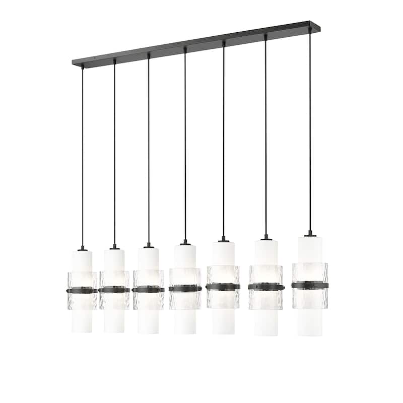 Cayden 7 Light Linear Chandelier in Matte Black - Matte Black