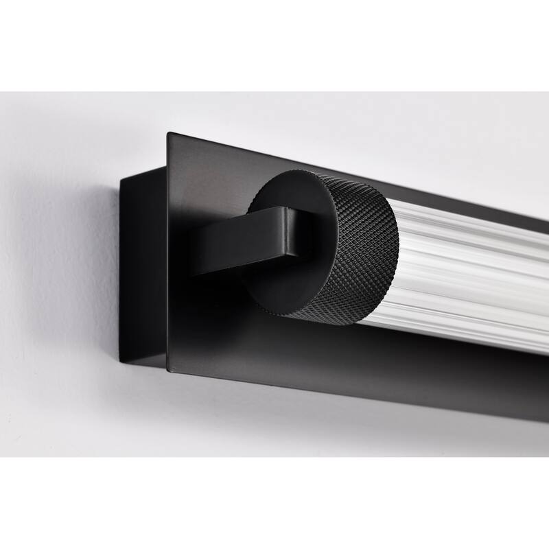 Larissa 32 Inch LED Vanity 3000K CCT Black Finish Opaque Glass