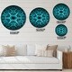 preview thumbnail 4 of 8, Designart 'Abstract blue ice flower' Oversized Modern Wall CLock