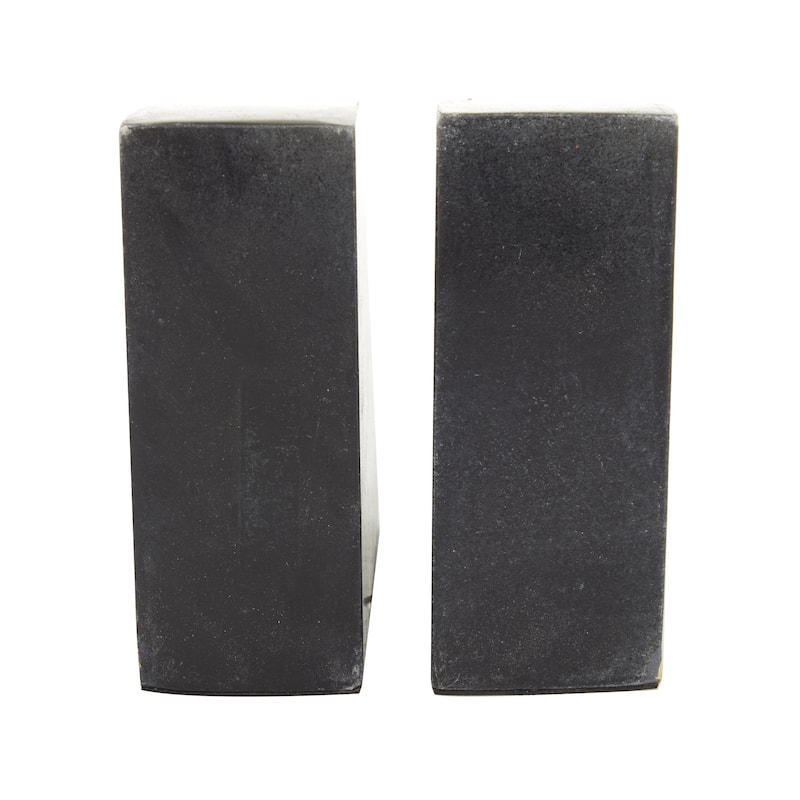 Marble Geometric 9 lbs Bookends with Gold Inlay - Set of 2 Black or White - CosmoLiving by Cosmopolitan