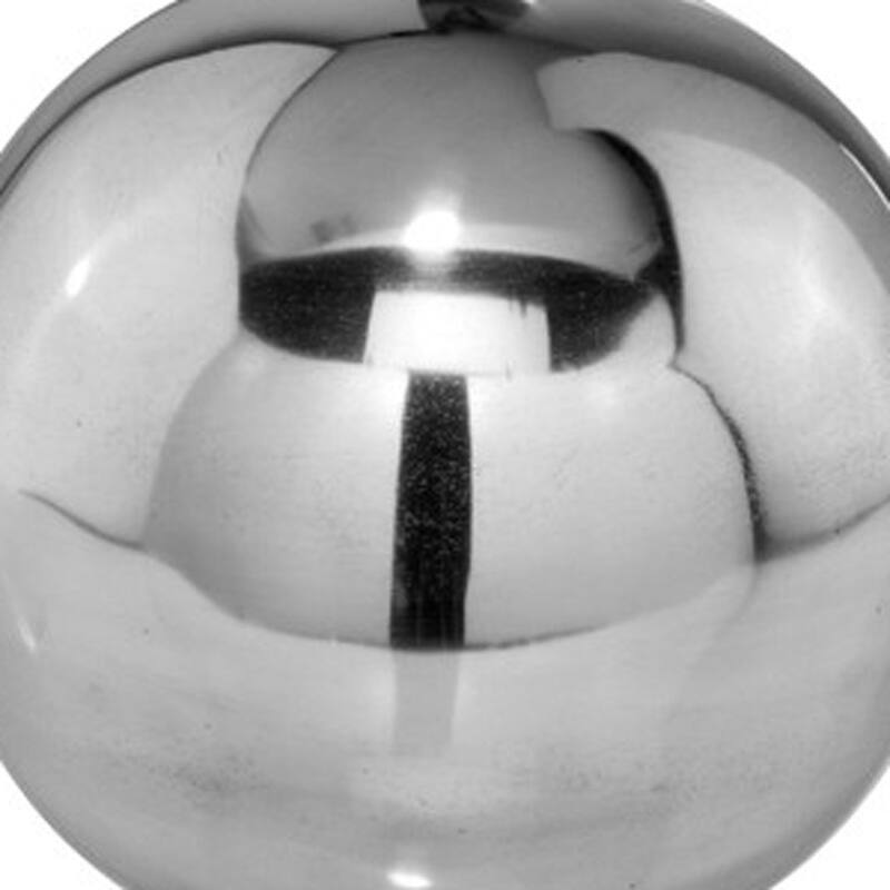 HomeRoots Set of Two Silver Buffed Aluminum Decorative Orb Tabletop Sculpture