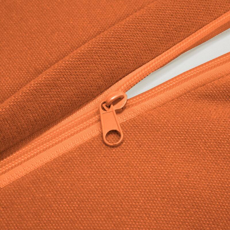 Armless Orange Sofa in Chenille Material