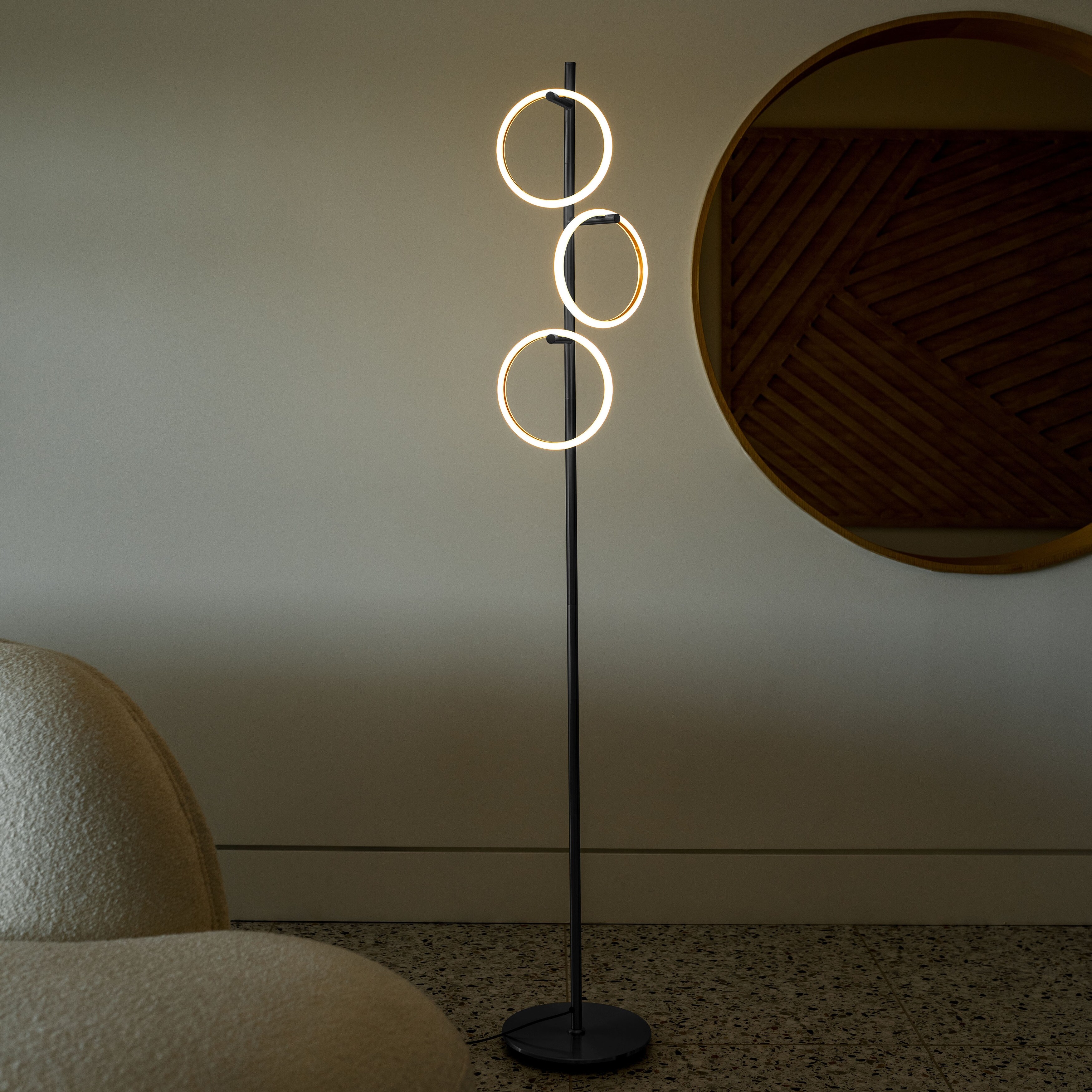 Brightech Saturn 66 in. Industrial 3-Light 3-Way Dimming LED Floor