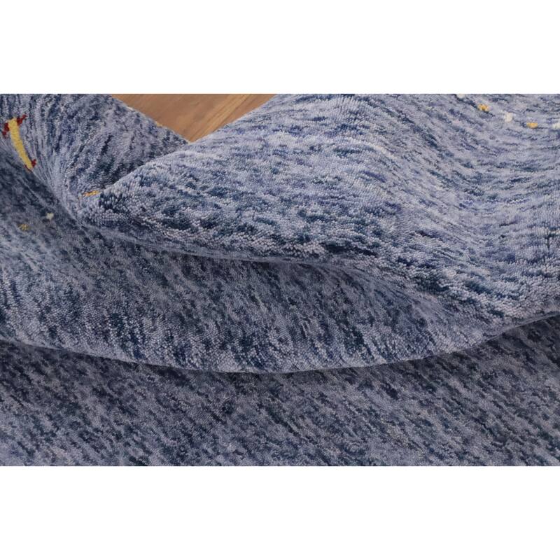 Hand Knotted Oriental 100% Wool Carpet Tribal Animal Pictorial Purples Gabbeh Runner Rug - 12' 0'' X 4' 3''