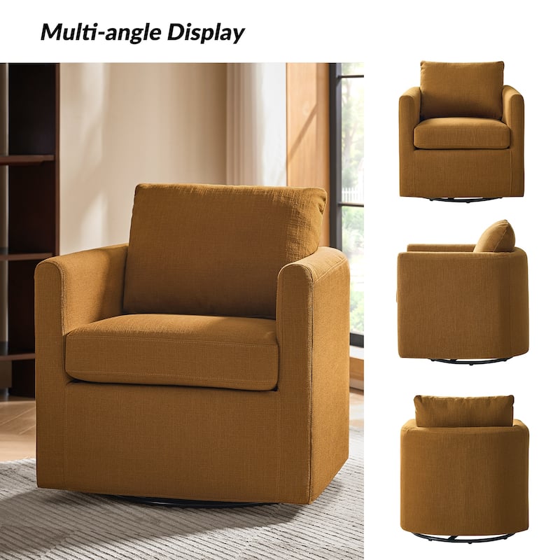 Erkenbald Modern 360-Degree Swivel Chair with Removable Slipcover Set of 2 by HULALA HOME