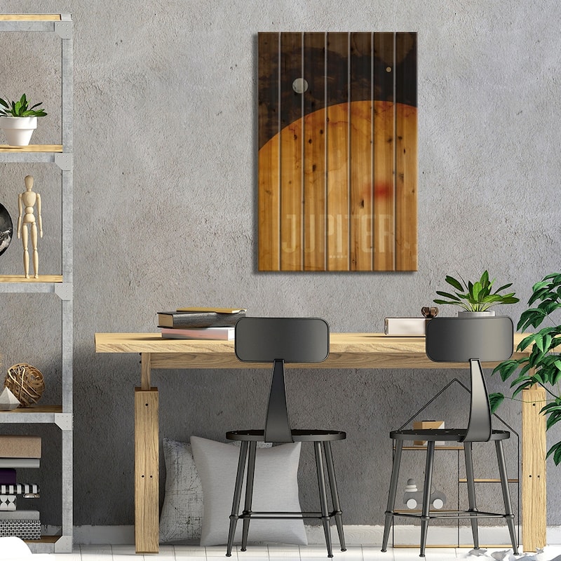 The Planet Jupiter Print On Wood by Michael Tompsett - Multi-Color