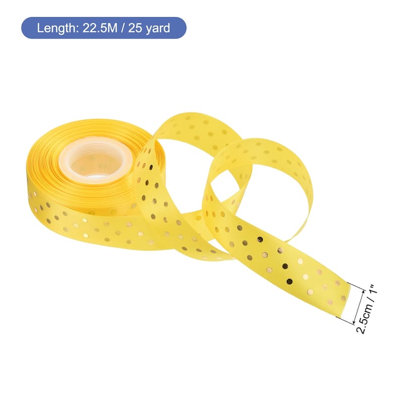 Grosgrain Ribbons 25 Yards Ribbon Bow Decoration for Craft - Yellow - 25 Yards x 1 Inch
