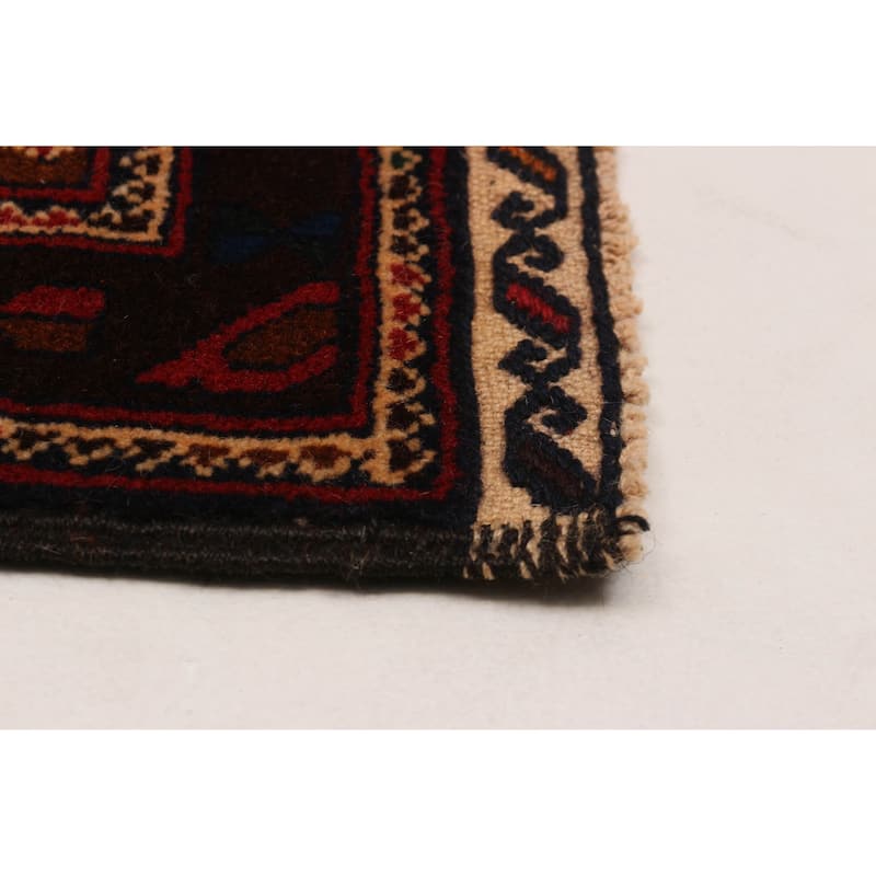 Teimani Navy, Red Rug 3'11" x 7'0" - 3'11 x 7'0