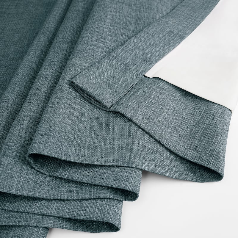 Exclusive Fabrics Italian Faux Linen Room Darkening Curtains for Bedroom & Living Room Curtains - Single Panel Window Curtains