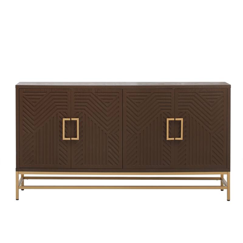 Nestfair Retro-Style Sideboard with Adjustable Shelves - Espresso