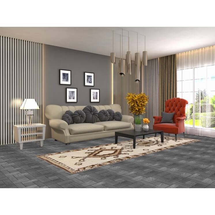 Vegetable Dye Anatolian Turkish Runner Rug Hand-knotted Wool Carpet - 3'3"x 10'4"