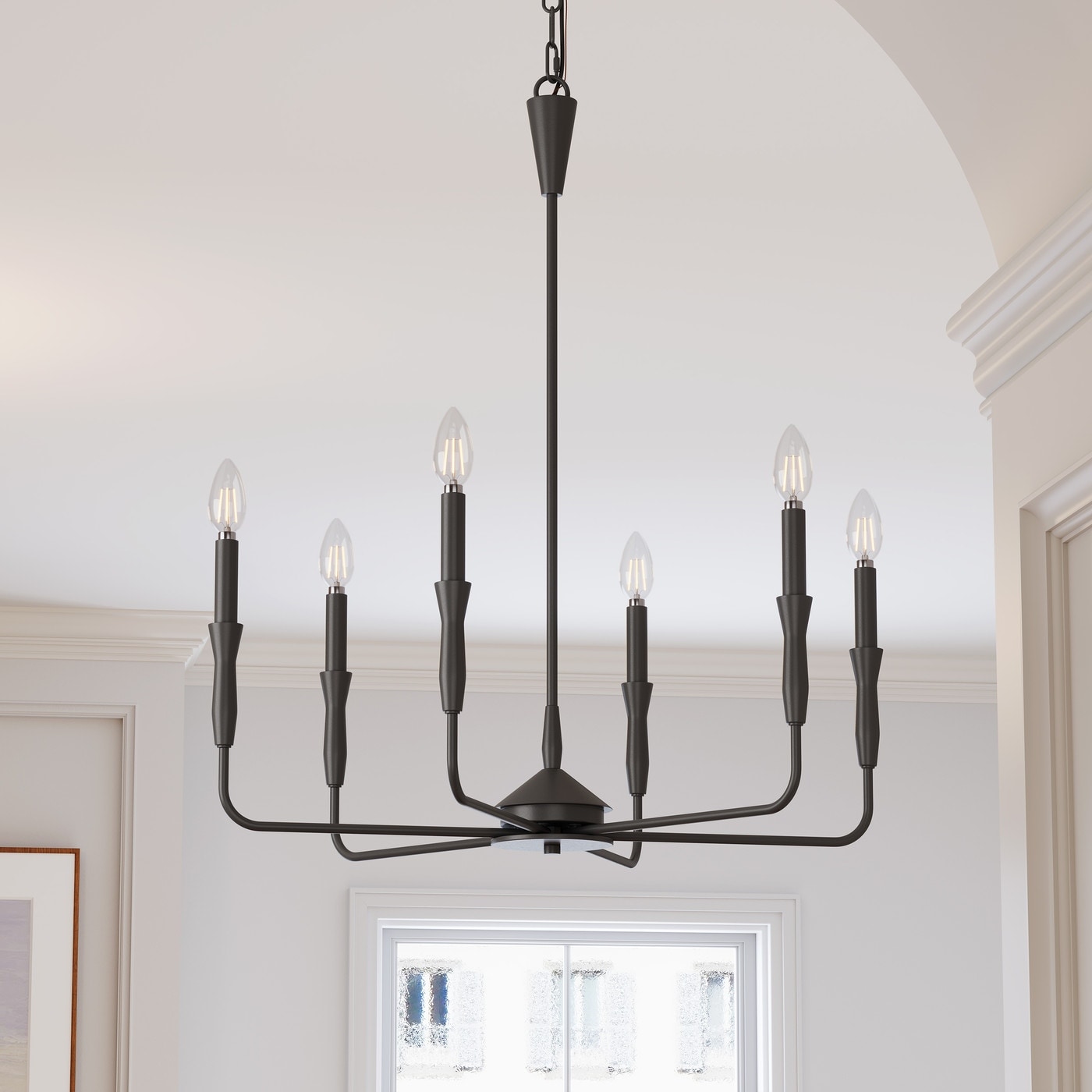 Fresh Look at Raretta Modern Farmhouse 8 Light Black Candle Chandelier Classic Metal