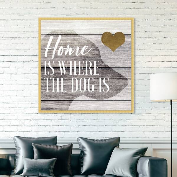 Shop Oliver Gal Home Is Where The Dog Is Typography And Quotes Wall Art Framed Print Family Quotes And Sayings Brown Gold Overstock 32194900