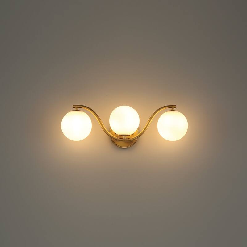 Acroma Triple Globe Wave Vanity Lighting - 3-light