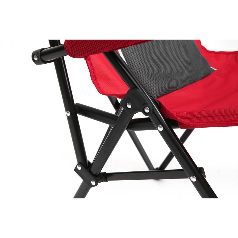 250LBS Portable Collapsible High Back Lawn Chair with Cup Holder