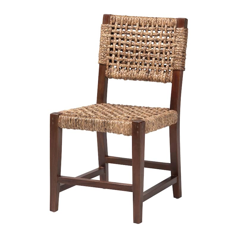 Alise Handwoven Seagrass Dining Chair with Mahogany Wood Frame - Woven Back and Seat Chair for Dining Room or Kitchen