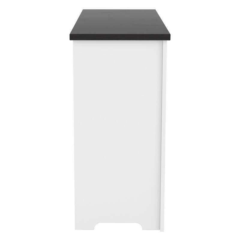 Storage Cabinet with Silent Sliding Doors and Three Drawers