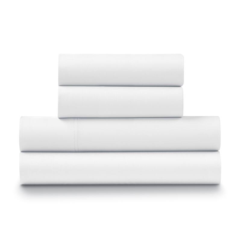 Ella Jayne 100% Cotton Percale Cool and Crisp Deep Pocket Sheet Set - White - California King