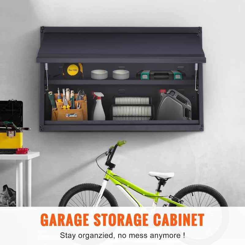 Wall-Mounted Storage Cabinet with Adjustable Shelves for Home or Garage - 30.3" × 12.5" × 19.7"