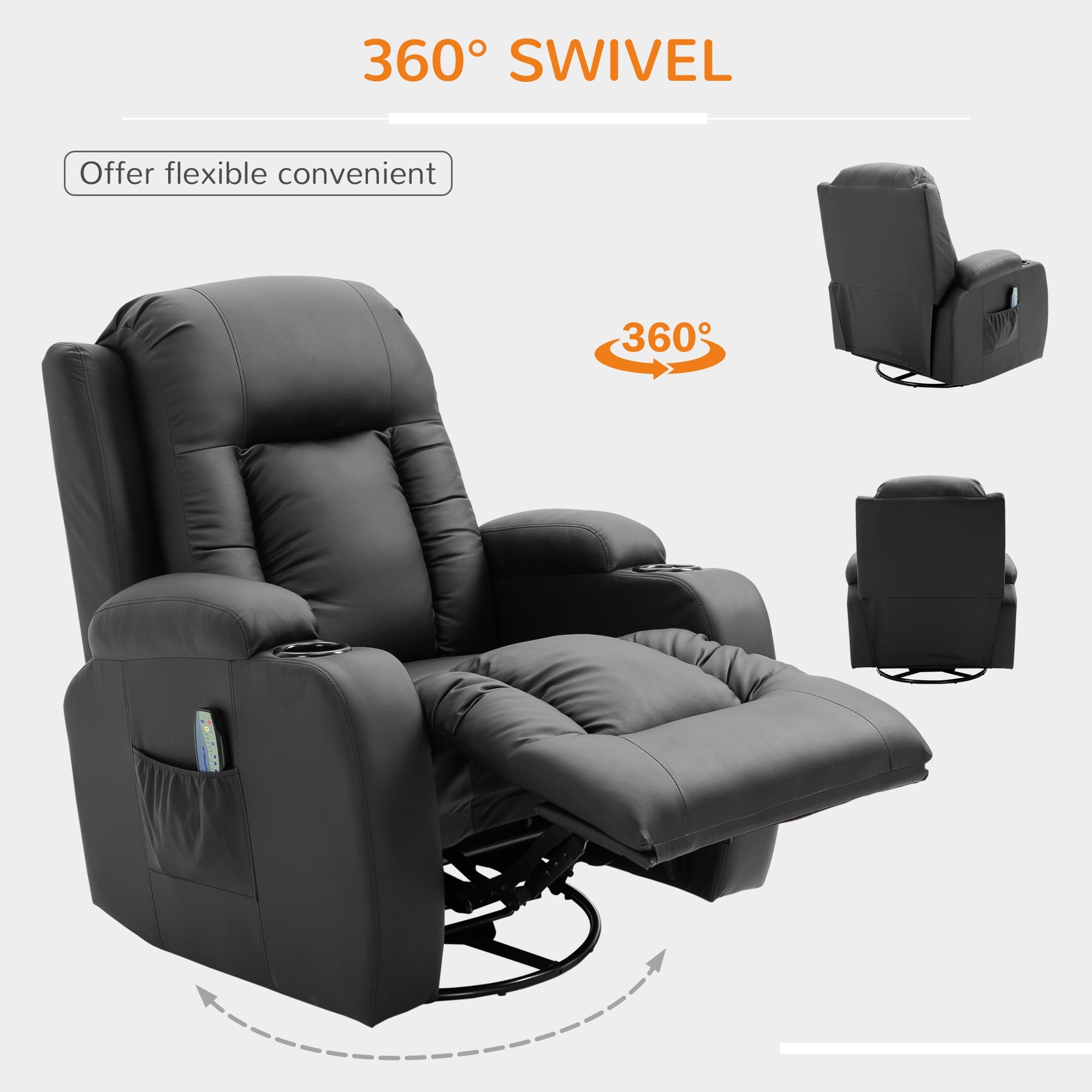 Homcom luxury reclining leather massage chair store