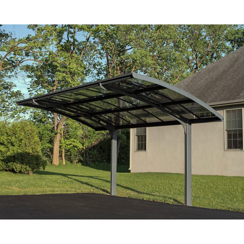 Arizona Breeze/Wave Gray Double Wings Shape Carport with Solid Roof Panels