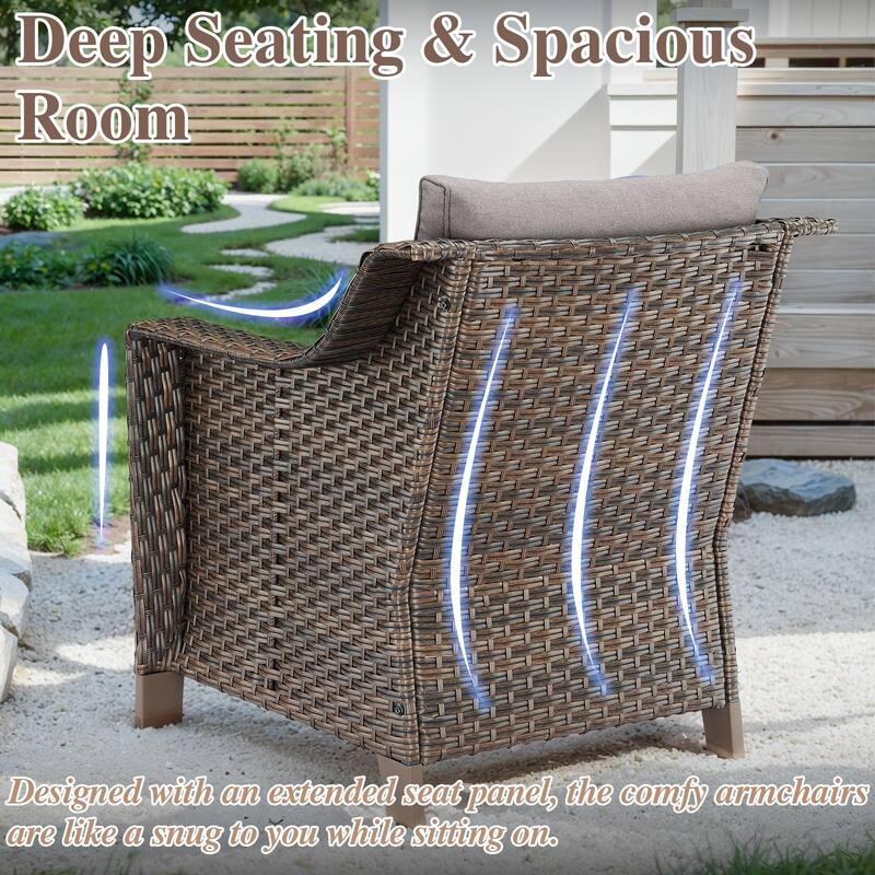 Patio Wicker Chairs Set of 2 Patio Rattan Dining Chairs