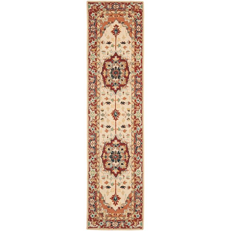 SAFAVIEH Hand-hooked Solbritt Red/ Ivory Wool Rug