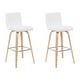 preview thumbnail 104 of 120, Skara Swivel Bar Stool, Upholstered Bar Height Chair with Bentwood Frame Set of 2 - White Faux Leather & Oak