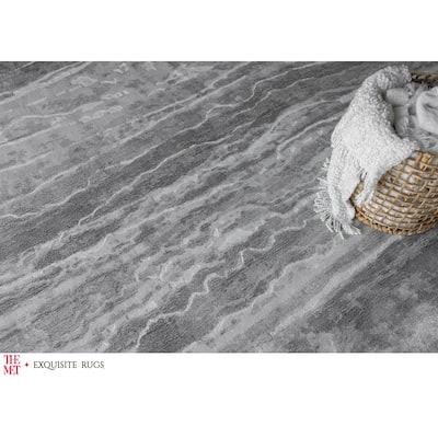 The Met X Exquisite Rugs Travertine Silver Area Rug