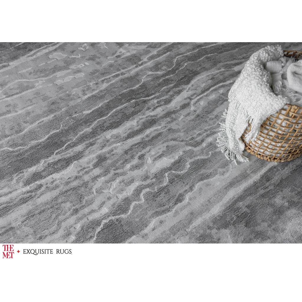 The Met X Exquisite Rugs Travertine Silver Area Rug