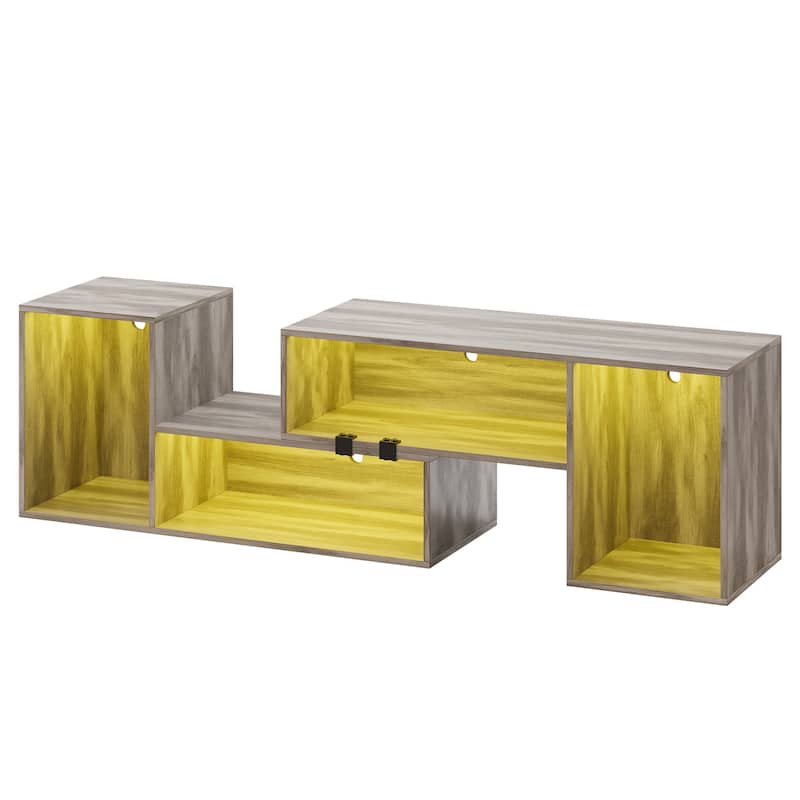 Moasis Modern DIY TV Stand Deformable Entertainment Center with LED Light Strip