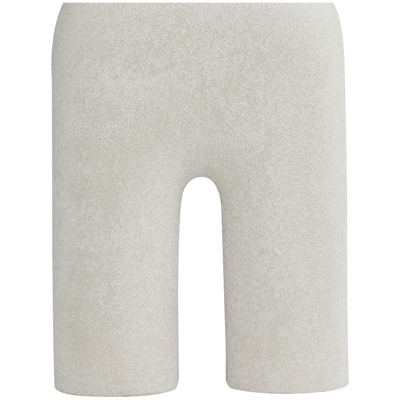 White Ceramic Arched Abstract Decorative Vase - 9"W, 13"H